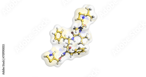 Ritonavir, HIV protease inhibitor, 3D molecule 4K 