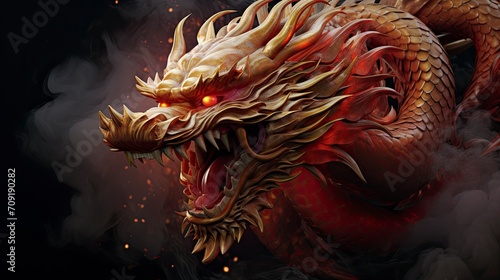 chinese dragon  copy space - generative ai