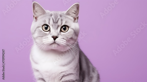 A Cat looking into the camera pastel background