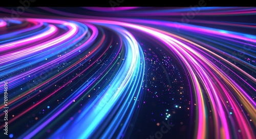 an abstract seamless colored light trail with black lines