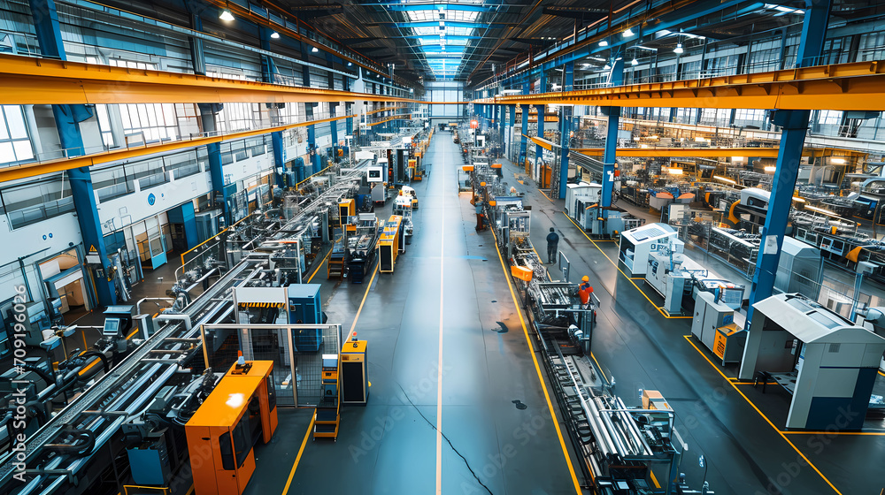 A wide photograph of a smart manufacturing