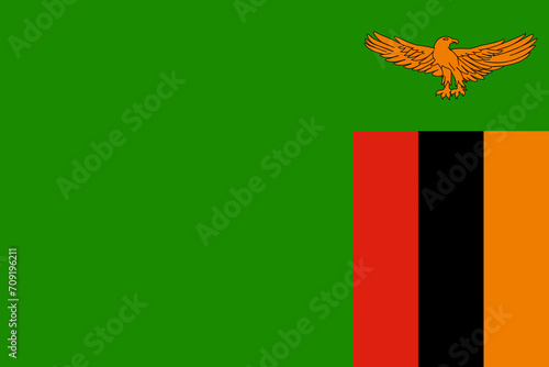 The official current flag of Republic of Zambia. State flag of Zambia. Illustration. photo