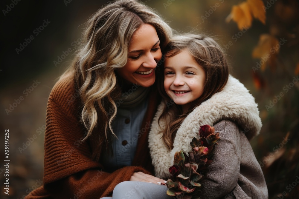 Loving mother and daughter together happy family . Loving mother and daughter together happy family .