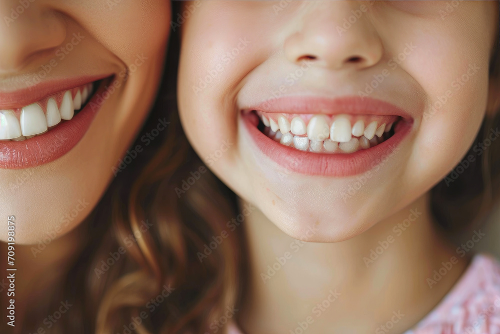 Obraz premium Joyful Moments: Isolated Mother and Daughter Portrait