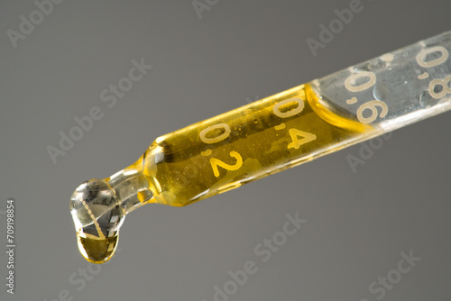 Essential Omega 3 fatty acid drop from a pipette