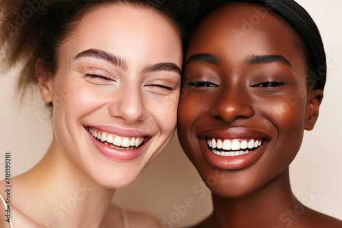 Radiant Diversity: Two Women Celebrate Friendship