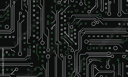 electronic circuit board with lines and point isolated technology background design 