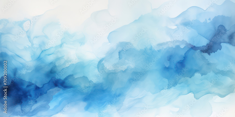 Abstract Watercolor Paint Splash: Textured Blue Background Design