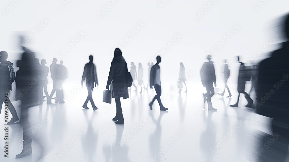 Concept of busy people in crowded place Concept of busy people in crowded place
