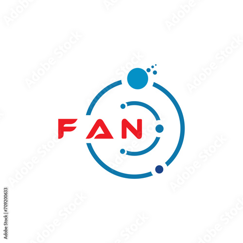 FAN letter technology logo design on white background. FAN creative initials letter IT logo concept. FAN letter design