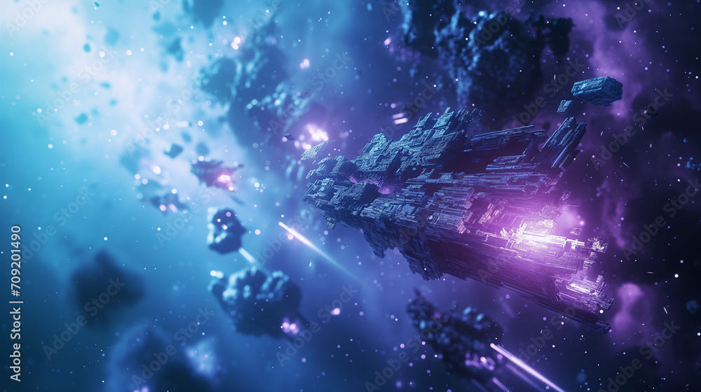 Obraz premium space galaxy war background