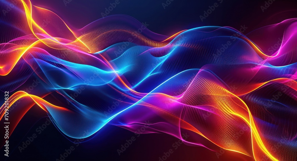 Obraz premium modern abstract abstract light effect with neon waves