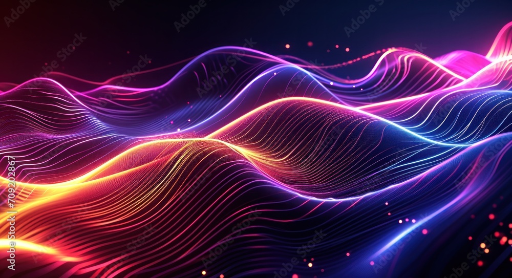 modern abstract abstract light effect with neon waves