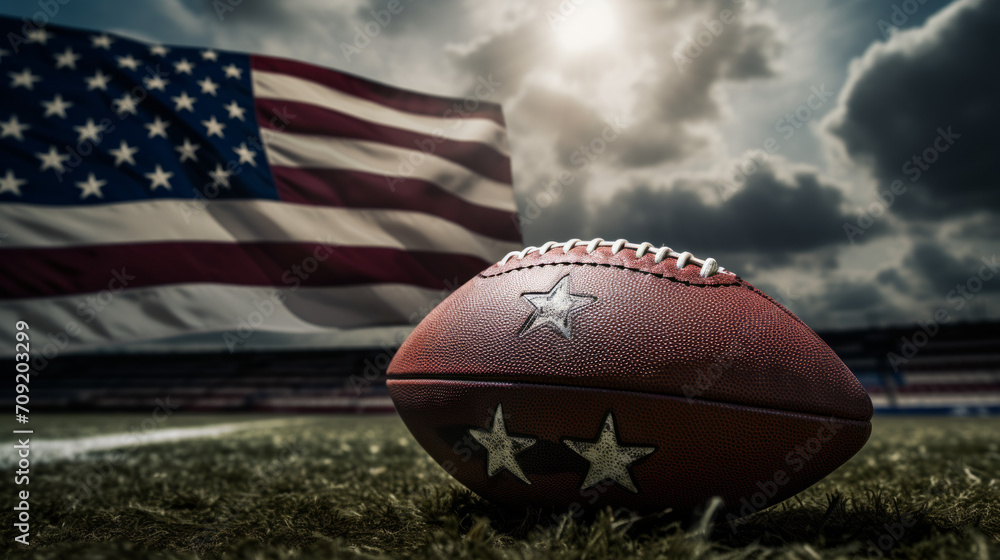 Obraz premium american football and flag