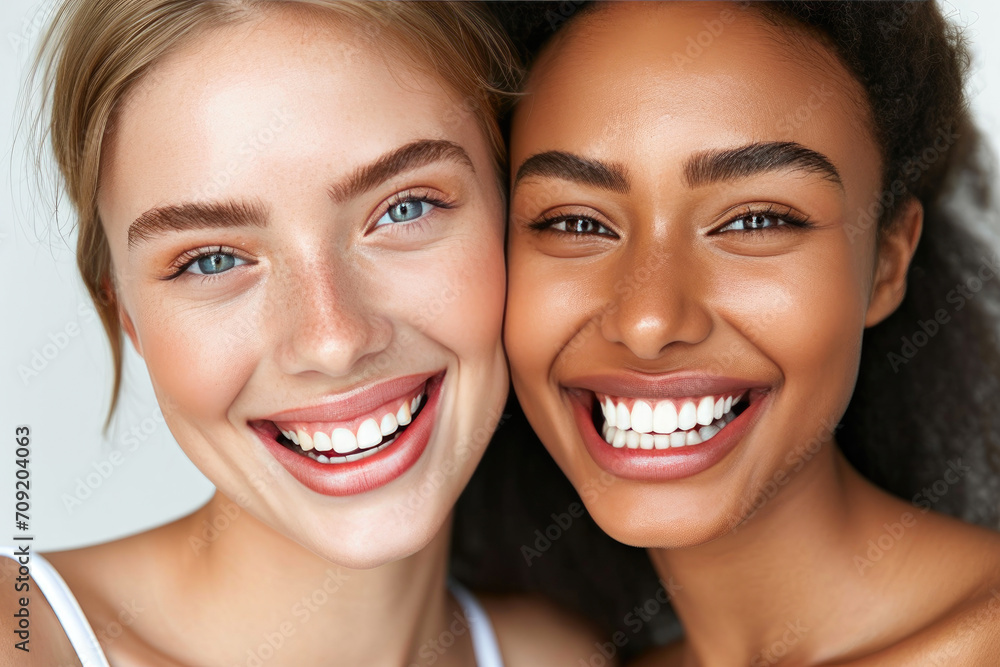Harmony in Diversity: Two Women, One Joyful Portrait Harmony in Diversity: Two Women, One Joyful Portrait