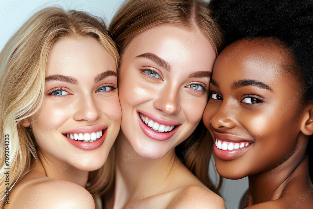 Smiles of Diversity: Three Elegant Women in Vogue Smiles of Diversity: Three Elegant Women in Vogue