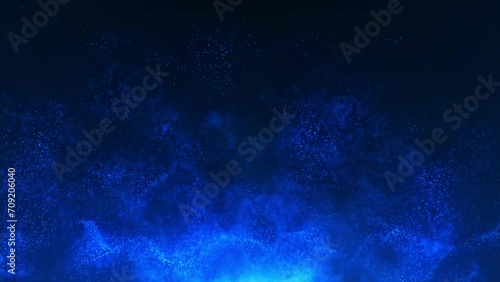 Wave of particles. Futuristic dots pattern on dark background. Big data digital code. Technology or Science Banner. 3D rendering. 4K animation