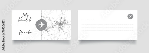 Travel Coupon to Africa Angola Huambo postcard vector illustration