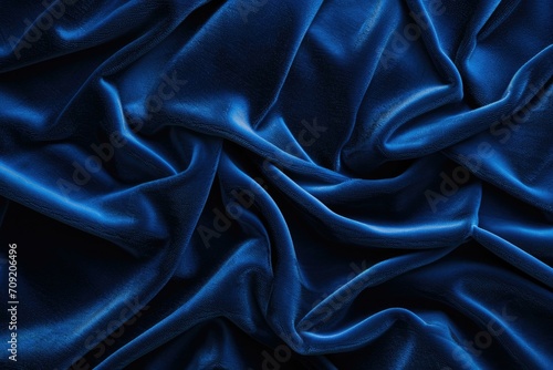 Luxurious Blue Satin Fabric Texture, Elegant Material Background
