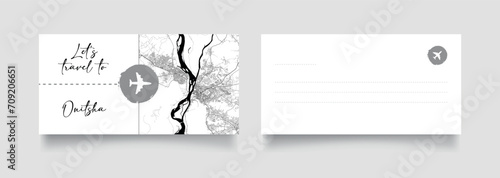 Travel Coupon to Africa Nigeria Onitsha postcard vector illustration