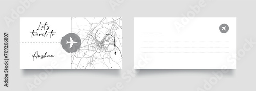 Travel Coupon to Asia China Anshan postcard vector illustration