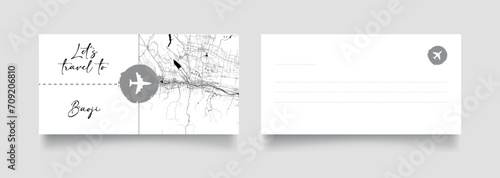 Travel Coupon to Asia China Baoji postcard vector illustration