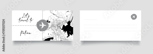 Travel Coupon to Asia China Putian postcard vector illustration