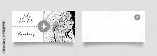 Travel Coupon to Asia China Nanchang postcard vector illustration