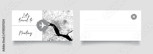 Travel Coupon to Asia China Nantong postcard vector illustration