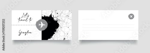 Travel Coupon to Asia China Yingkou postcard vector illustration