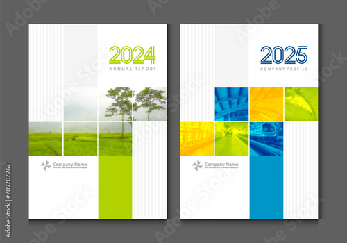 Cover design annual report business catalog company profile brochure magazine flyer booklet poster banner. A4 template design element cover vector. Sample image create with gradient mesh tool. photo