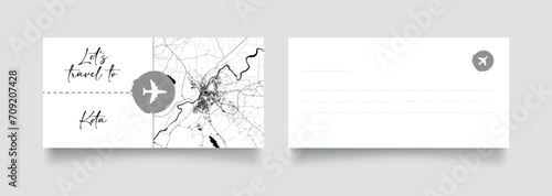 Travel Coupon to Asia India Kota postcard vector illustration