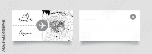 Travel Coupon to Asia India Mysuru postcard vector illustration