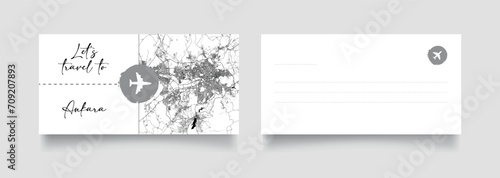 Travel Coupon to Asia Turkey Ankara postcard vector illustration