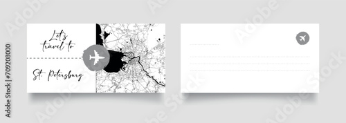 Travel Coupon to Europe Russia St. Petersburg postcard vector illustration