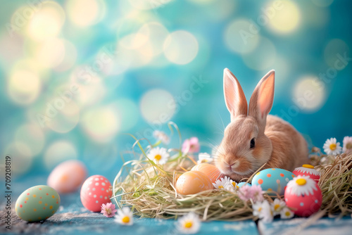 easter bunny and eggs © jairo
