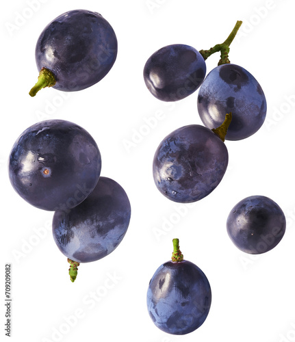 Fresh organic Blue Grape with purple juice splashes