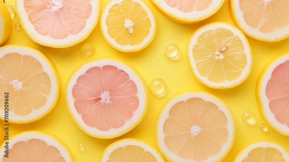 Experience the essence of coolness in this top view shot showcasing a white spray bottle surrounded by ice cubes, water drops, and juicy yellow lemons Experience the essence of coolness in this top view shot showcasing a white spray bottle surrounded by ice cubes, water drops, and juicy yellow lemons