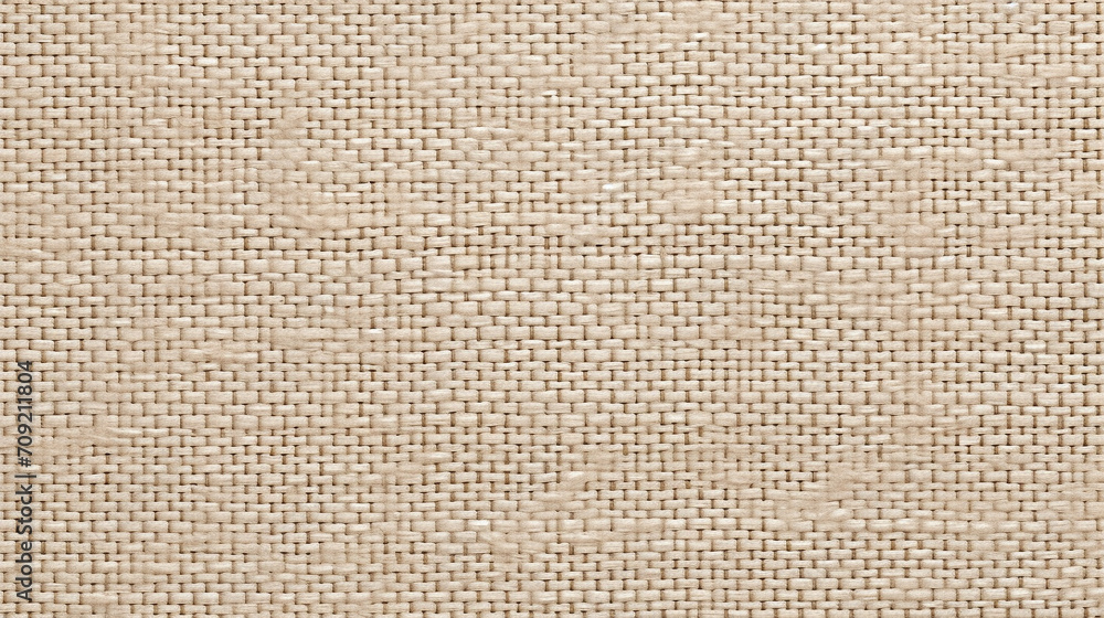 Fototapeta premium Canvas woven texture pattern background in light beige cream brown color blank empty, generative AI
