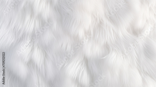
Seamless soft fluffy light pastel white long pile animal fur background texture. Cute cozy comfort winter pattern, generative AI
