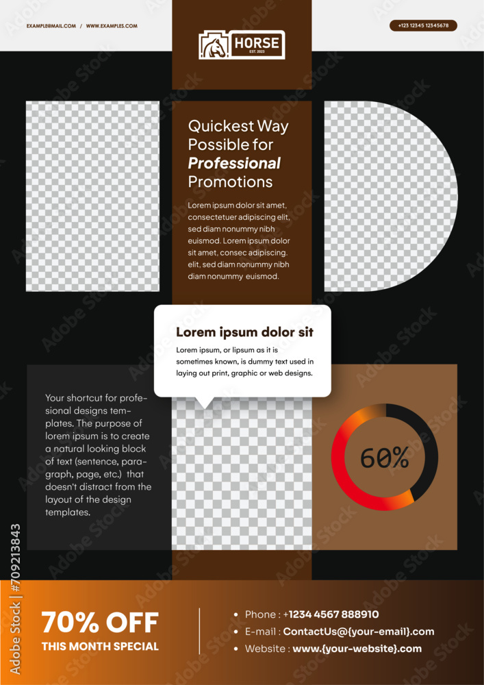 Naklejka premium Starter Pack Marketing Templates - A4 Print Flyer Templates - Style 2 - Choco Brown