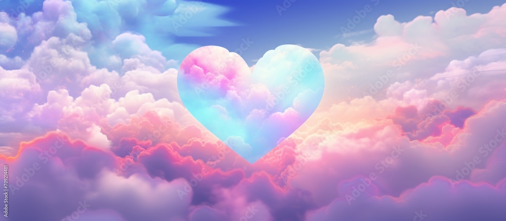colorful heart in the clouds as abstract background