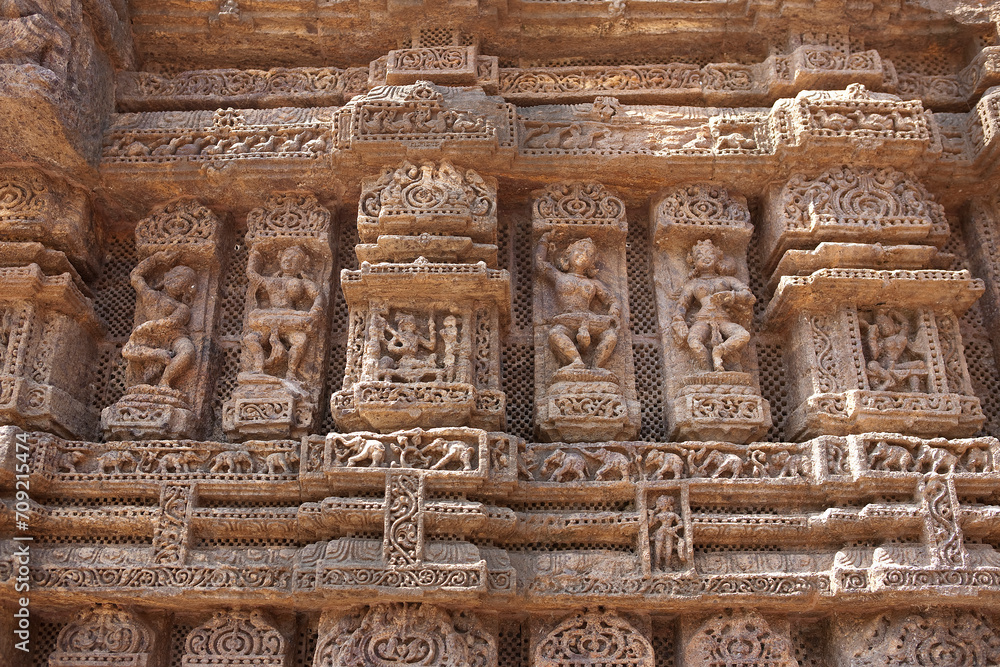 India Konark Hindu temple on a cloudy winter day India Konark Hindu temple on a cloudy winter day