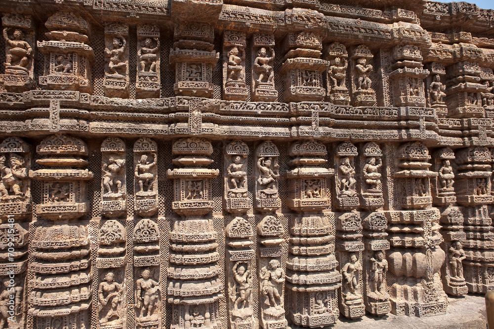 India Konark Hindu temple on a cloudy winter day India Konark Hindu temple on a cloudy winter day
