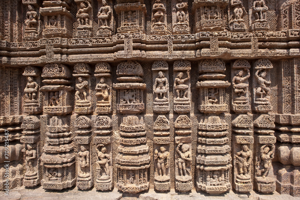 India Konark Hindu temple on a cloudy winter day India Konark Hindu temple on a cloudy winter day