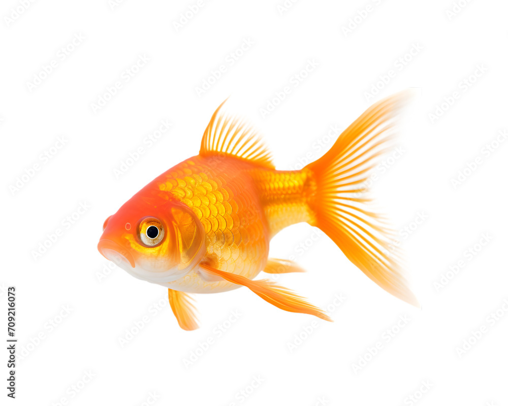 Gold fish isolated on transparent background