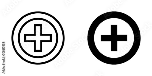 Add icon vector. Plus icon sign symbol vector. Medical cross vector icon illustration isolated on white background