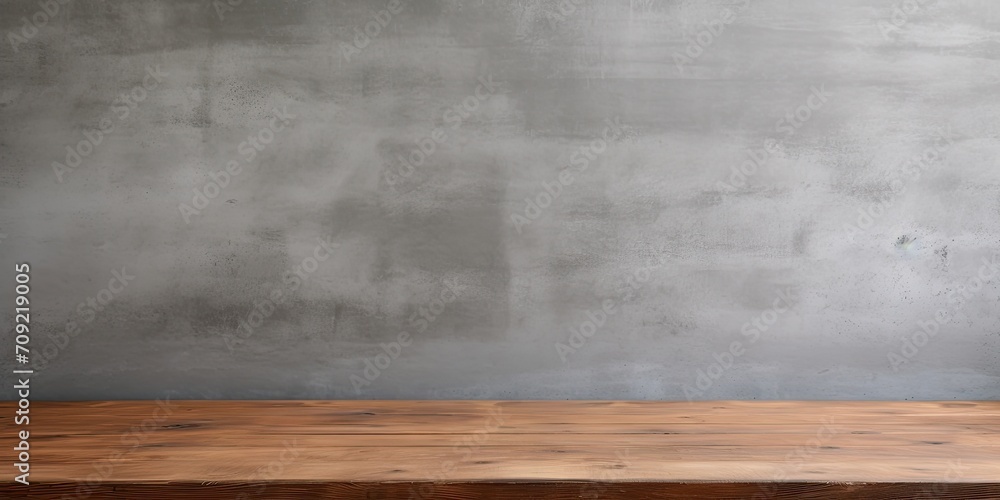 Wooden table with concrete background for displaying products. Wooden table with concrete background for displaying products.