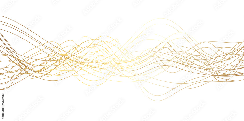 Abstract wavy lines flowing curve golden gradient color on transparent background. Abstract white background colorful lines. modern wavy stripes on white background isolated. Abstract wavy lines flowing curve golden gradient color on transparent background. Abstract white background colorful lines. modern wavy stripes on white background isolated.