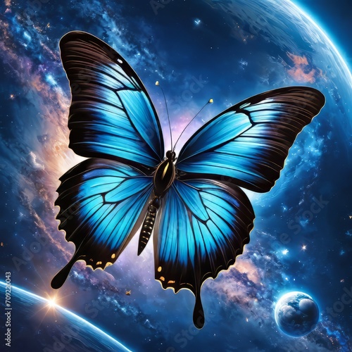 butterfly in the night sky © Xtov